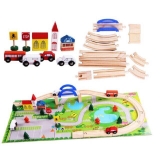 Đồ chơi mô hình giao thông thành phố bằng gỗ thông 40 mảnh ghép cho bé