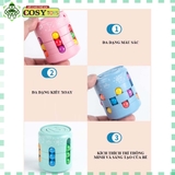 Hộp rubik lon bằng bi nhựa đủ màu nhiều kiểu ghép khác nhau cho bé