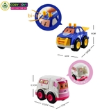 Đồ chơi mô hình các mẫu xe hoạt hình trực thăng, cứu hỏa, cứu thương, cảnh sát dễ thương chạy bằng trớn cho bé