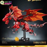 Đồ chơi lắp ghép xếp hình rồng bóng đêm diablo màu đỏ với hơn 561 mảnh ghép