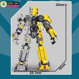 Đồ chơi lắp ghép xếp hình Bumbelee kết hợp trong bộ giáp vàng - xanh với hơn 1586 chi tiết