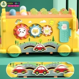 Đồ chơi xe đa năng đập chuột và thả hình khối vận động mẫu mới cho bé
