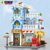Đồ chơi lắp ghép xếp hình city nhà phố: quán cà phê, khách sạn, nhà hàng ... với 713, 760, 828 chi tiết