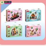 Đồ chơi lắp ghép xếp hình bánh kem gáng sinh và xe chở quà cùng ông già Noel 6 trong 1 với 307 chi tiết