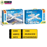 Đồ chơi lắp ghép xếp hình các loại máy bay tiêm kích, vận tải phản lực đủ mẫu với 428-438-421 mảnh ghép