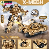 Đồ chơi lắp ghép xếp hình 2 trong 1 xe tăng, máy bay, trực thăng và mô tô biến hình thành robot cỡ lớn với hơn 946 - 1326 - 919 - 933 chi tiết