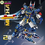 Đồ chơi lắp ghép xếp hình robot biến hình 2 trong 1 Chinoiseria Mecha với 516 chi tiết cho bé