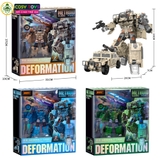 Đồ chơi lắp ghép biến hình robot thành xe quân sự cỡ lớn cao cấp cho bé