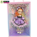 Hộp búp bê công chúa koromi mặc váy tím cực đẹp cho bé
