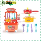 Hộp đồ chơi nấu ăn di động kèm dụng cụ cho bé