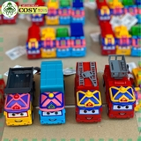 Đồ chơi mô hình 04 xe ô tô công trường, cứu hỏa, xe cẩu, xe bồn cho bé
