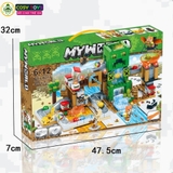 Đồ chơi lắp ghép xếp hình My world đường ray trượt bi trên thác nước với 451 mảnh ghép cho bé