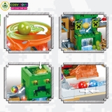 Đồ chơi lắp ghép xếp hình My world đường ray trượt bi trên thác nước với 451 mảnh ghép cho bé