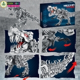 Đồ chơi lắp ghép xếp hình khủng long robot Mecha Tyrannorarus cỡ lớn có đèn với 1766 chi tiết