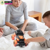 Đồ chơi xe thể thao địa hình có điều khiển 4 chiều màu cam có đèn đủ màu bên hông xe cho bé