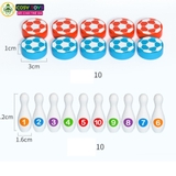 Bộ bàn cờ 5 trong 1 bằng gỗ gồm bàn bóng búng dây su, boling, banh ném và 4 quân cờ người cho bé