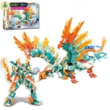 Đồ chơi xếp hình lắp ghép phượng hoàng biến hình người máy 2 trong 1 với 629 - 603 - 596 chi tiết cho bé