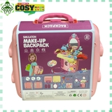 Hộp trang điểm hồng gồm các dụng cụ trang điểm cho bé gái