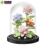 Đồ chơi lắp ghép xếp hình đóa hoa nghệ thuật đủ màu sắc với 254 chi tiết