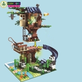 Đồ chơi lắp ghép xếp hình ngôi nhà trên cây hai tầng với 706 chi tiết