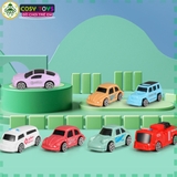 Đồ chơi mô hình bãi đỗ xe khủng long gồm 4 tầng, có thang nâng hạ xe kèm âm thanh và sa bàn giao thông cho bé