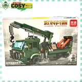 Đồ chơi lắp ghép xếp hình xe cẩu kéo công trình màu xanh lá với 388 mảnh ghép