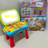 Bàn học kèm bút vẽ, bảng xóa và đồ chơi học tập cho bé