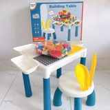 Đồ chơi bàn chơi xếp hình lắp ghép cầu trượt đa năng kèm ghế ngồi với 110 chi tiết cho bé