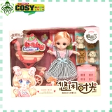 Đồ chơi búp bê thú cưng có xe đẩy, các con thú nuôi và balo cho bé