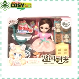 Đồ chơi búp bê thú cưng có xe đẩy, các con thú nuôi và balo cho bé