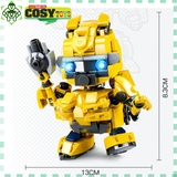 Đồ chơi lắp ghép xếp hình robot biến hình Bumbelee vàng với 216 mảnh ghép, mẫu robot lớn, khớp có cử động được và nhiều chi tiết cho bé
