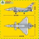 Đồ chơi lắp ghép xếp hình máy bay tiêm kích phản lực mẫu lớn cao cấp với 650 mảnh ghép