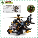 Đồ chơi mô hình máy bay trực thăng quân sự chạy pin có đèn và nhạc cho bé