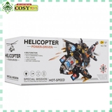 Đồ chơi mô hình máy bay trực thăng quân sự chạy pin có đèn và nhạc cho bé