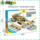 Đồ chơi lắp ghép xếp hình mô hình xe tải công trình 12in1 với 566 mảnh ghép