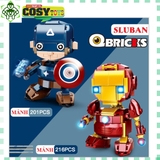 Đồ chơi lắp ghép xếp hình Captain American trong Avenger với 179 mảnh ghép, mẫu lớn, khớp có cử động được và nhiều chi tiết cho bé