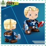 Đồ chơi lắp ghép xếp hình Captain American trong Avenger với 179 mảnh ghép, mẫu lớn, khớp có cử động được và nhiều chi tiết cho bé
