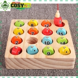 Bộ đồ chơi câu cá toán học nam châm bằng gỗ an toàn cho bé