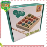 Bộ đồ chơi câu cá toán học nam châm bằng gỗ an toàn cho bé