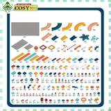 Bộ xếp hình lắp ghép cầu trượt ô tô nhiều tầng gồm 398 chi tiết, kèm xe ô tô và nhiều phụ kiện cho bé