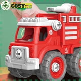 Đồ chơi lắp ráp ô tô mô hình xe cứu hoả - xe công trường biến hình thành robot 5 trong 1 với hơn 131-133 chi tiết bằng vít