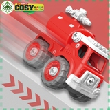 Đồ chơi lắp ráp ô tô mô hình xe cứu hoả - xe công trường biến hình thành robot 5 trong 1 với hơn 131-133 chi tiết bằng vít