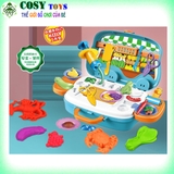 Hộp đất nặn vali hình hoa quả 3D cao cấp với 23 mẫu bằng đất sét an toàn