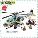 Đồ chơi lắp ghép xếp hình trực thăng Apache kèm các nhân vật với 280 mảnh ghép