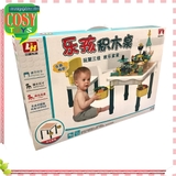 Đồ chơi lắp ghép xếp hình cầu trượt đa năng kèm bàn và ghế chơi bé