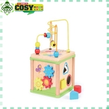 Bộ giáo cụ bằng gỗ đa năng 5 trong 1 cho bé rèn luyện khéo tay, hình khối và màu sắc