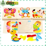 Đồ chơi tranh gỗ ghép 3D đủ chủ đề bằng gỗ thông an toàn cho bé