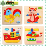 Đồ chơi tranh gỗ ghép 3D đủ chủ đề bằng gỗ thông an toàn cho bé