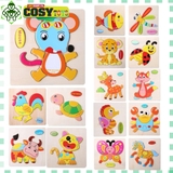 Đồ chơi tranh gỗ ghép 3D đủ chủ đề bằng gỗ thông an toàn cho bé