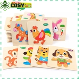 Đồ chơi tranh gỗ ghép 3D đủ chủ đề bằng gỗ thông an toàn cho bé